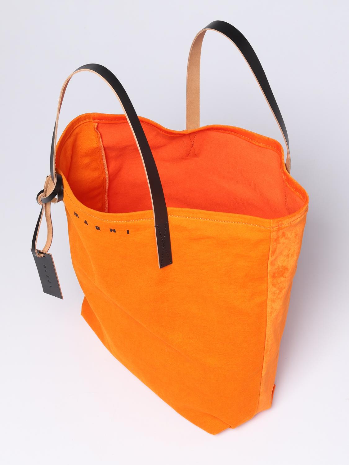 MARNI BAG: Marni bag in velvet and cotton, Orange - Img 4