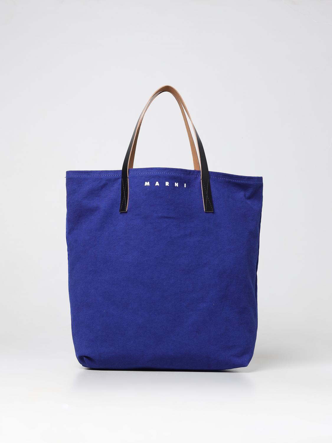 MARNI BORSA: Borsa Marni in velluto e cotone, Zaffiro - Img 1