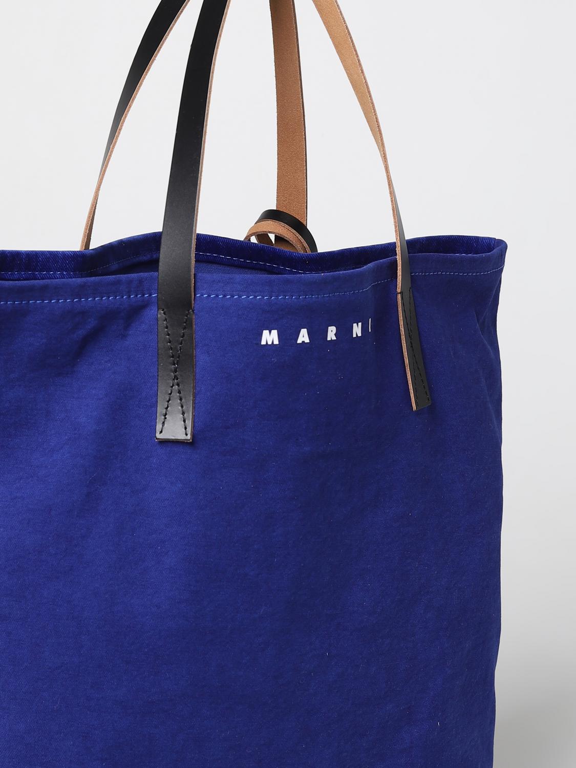 MARNI BORSA: Borsa Marni in velluto e cotone, Zaffiro - Img 3