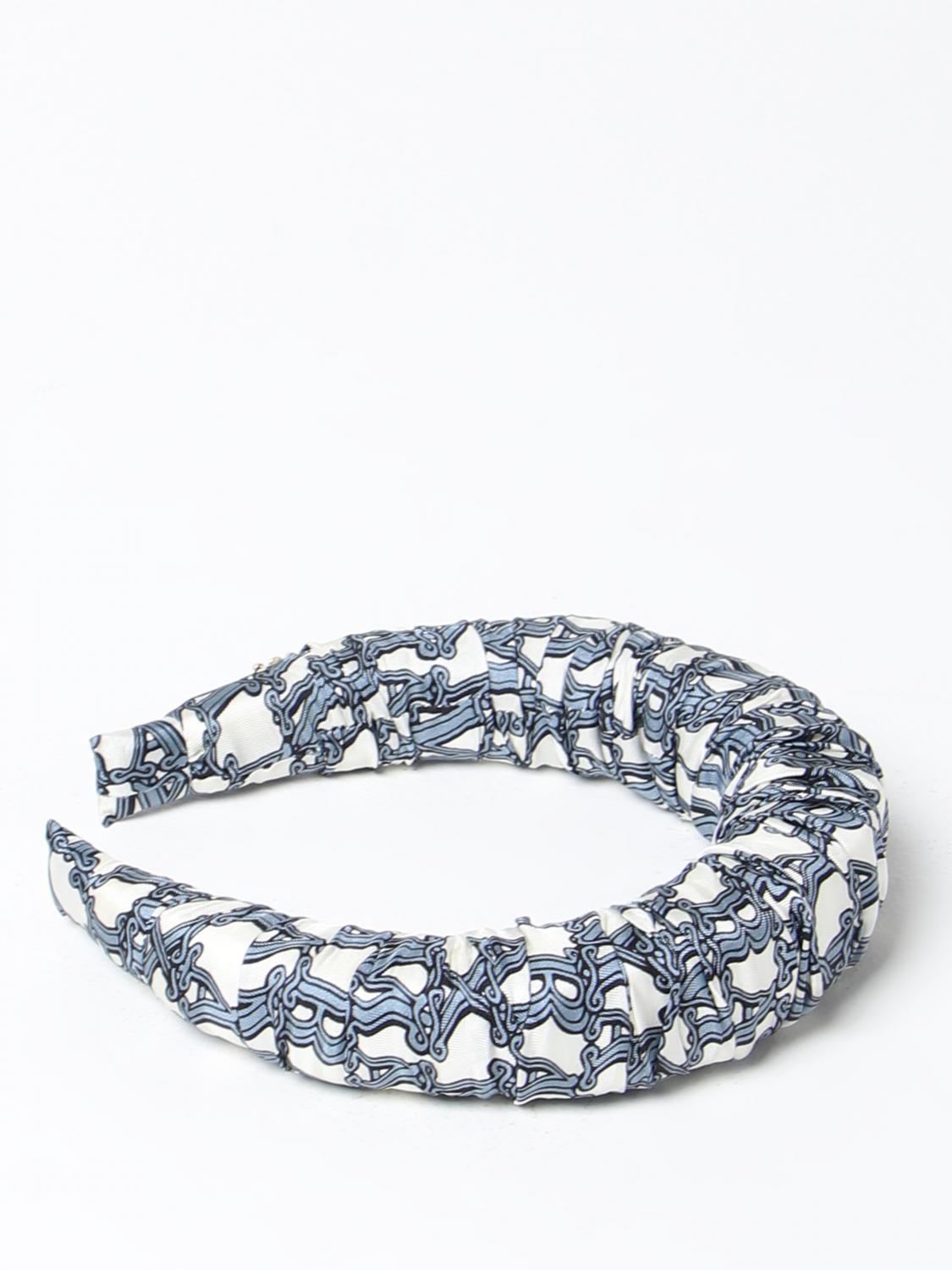 MaxMara◇Mロゴヘアバンド Max Mara silk headband with jacquard logo - Gnawed Blue