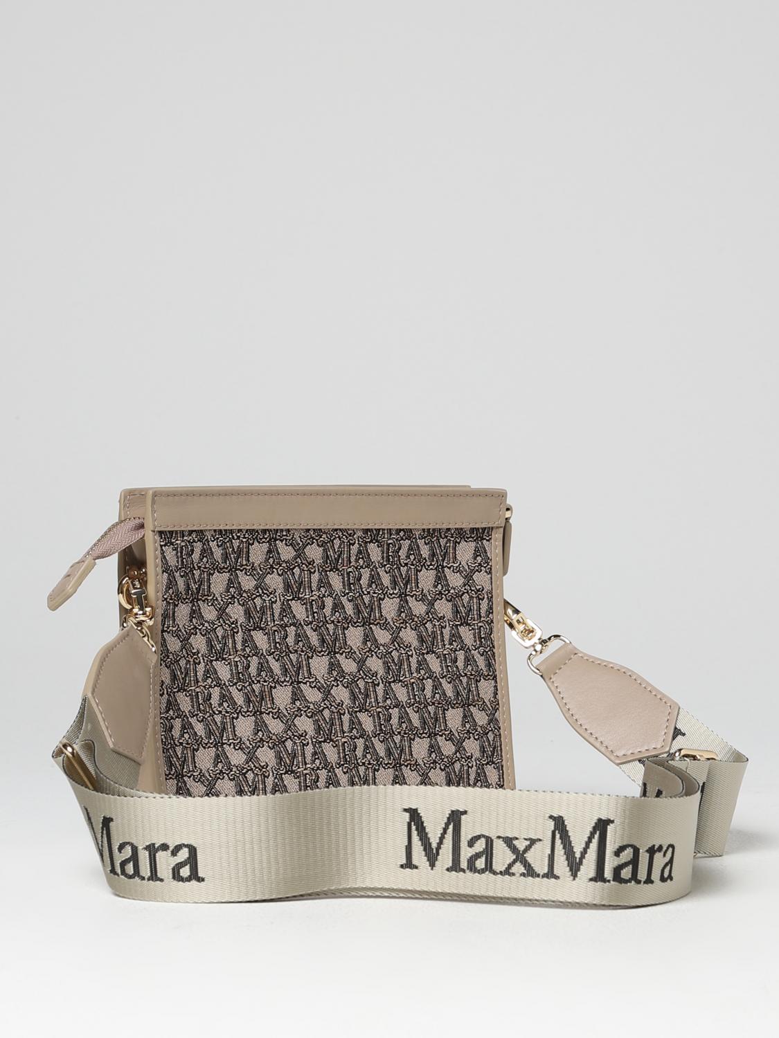 MAX MARA BORSA MINI: Borsa Max Mara in tessuto con logo jaquard, Cammello - Img 2