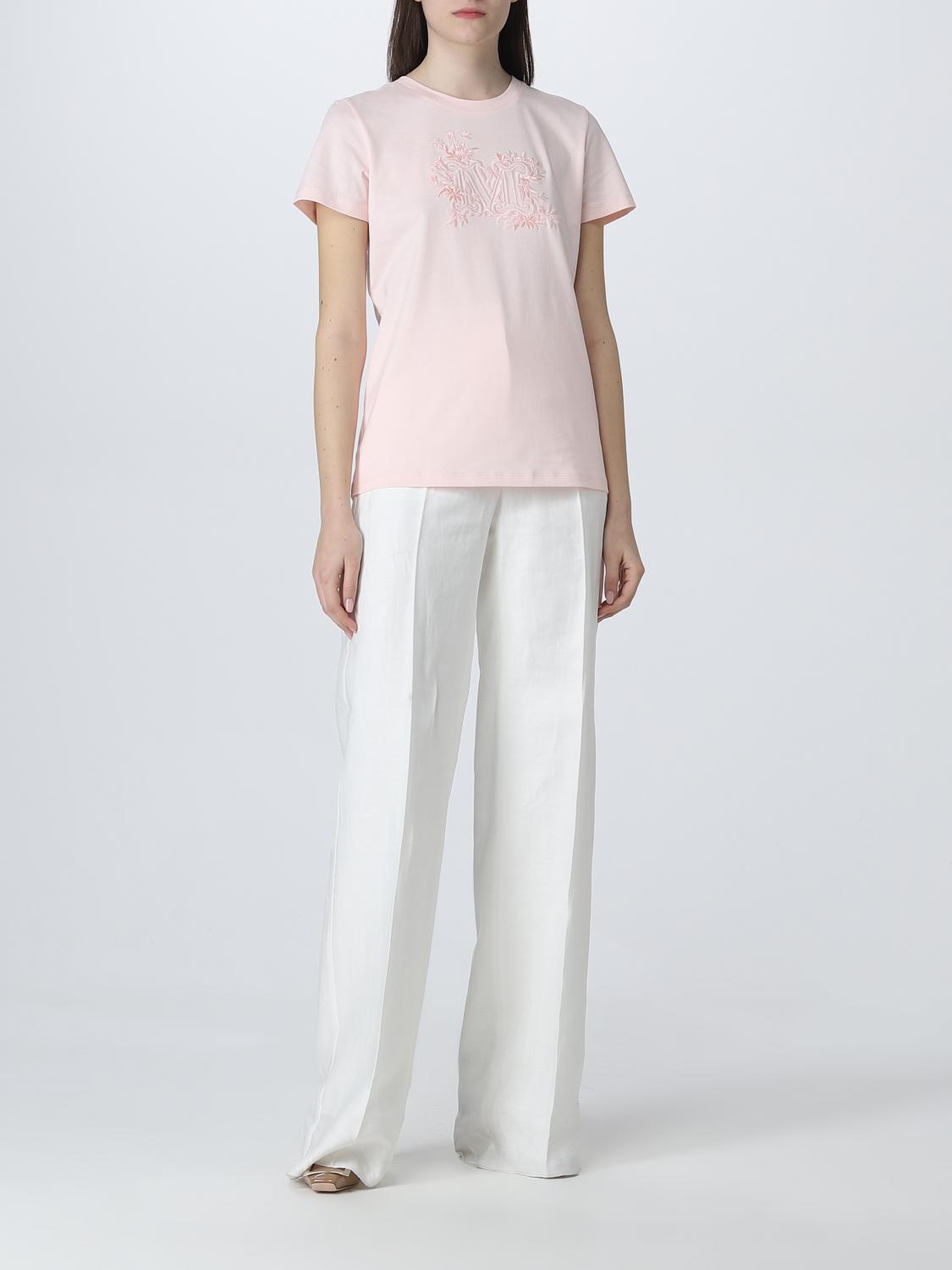 MAX MARA T-SHIRTS: T-shirt Max Mara in cotone, Rosa - Img 2