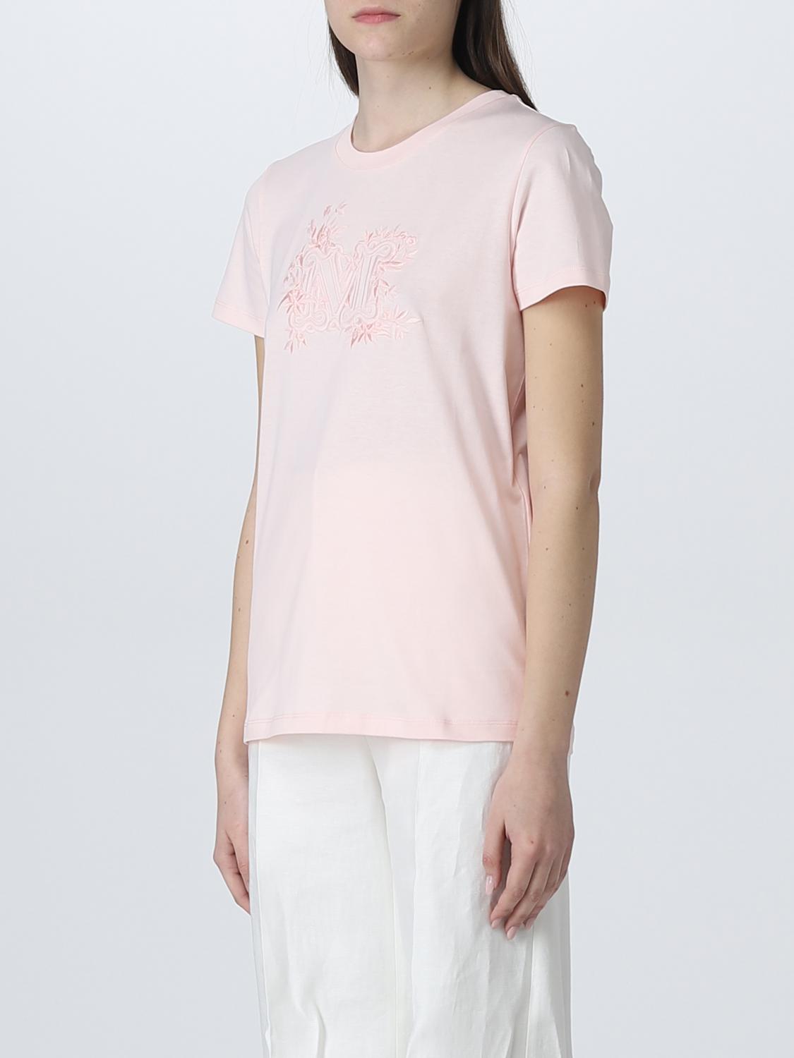 MAX MARA T-SHIRTS: T-shirt Max Mara in cotone, Rosa - Img 4
