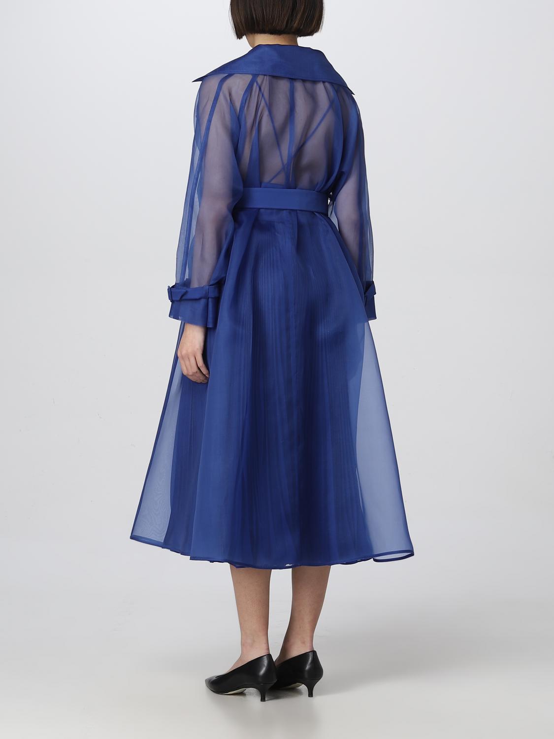 コート MAX MARA Woman Coat Gnawed Blue 2311210137600 030 Max Mara Outlet: silk coat - Gnawed Blue | Max Mara coat