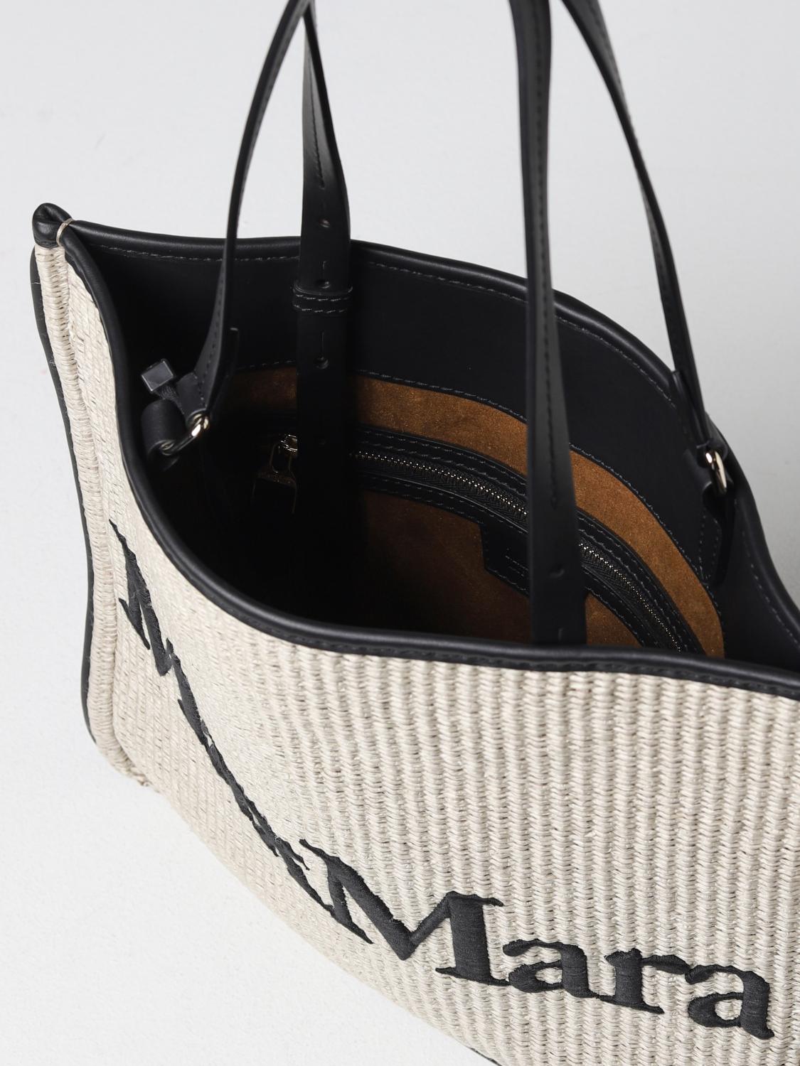 MAX MARA SHOULDER BAG: Max Mara Easy Bag woven raffia bag, Sand - Img 5