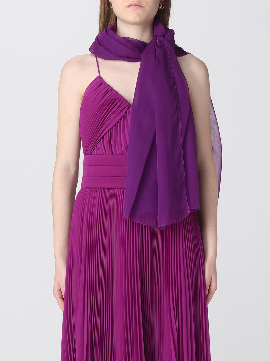 スカーフ MAX MARA Woman Neck scarf Violet 2345410631600 008 Max Mara Outlet: silk scarf - Violet | Max Mara neck scarf
