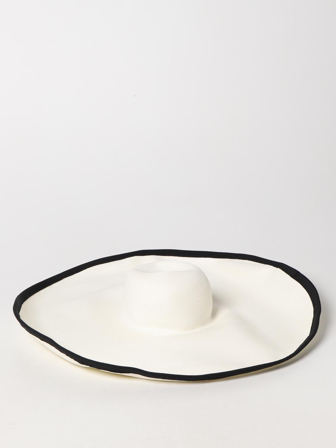 MAX MARA HAT: Max Mara Robert textile paper hat, White - Img 1