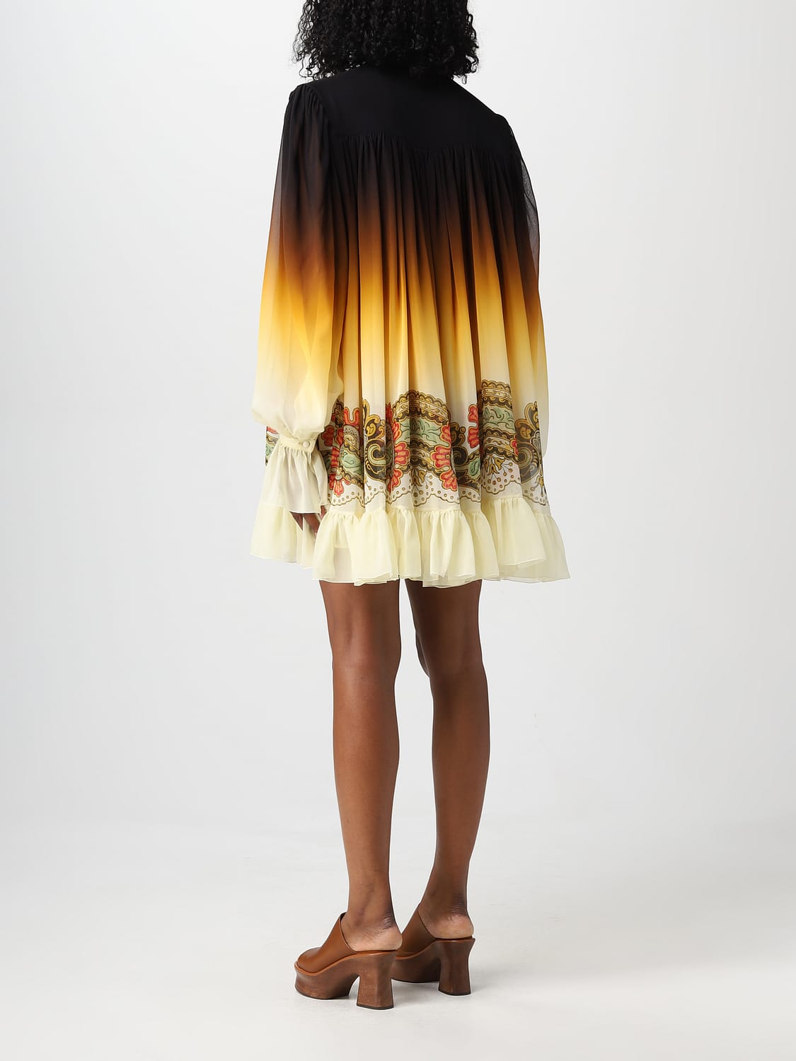 ETRO ABITO: Abito Etro in georgette di seta, Giallo - Img 2