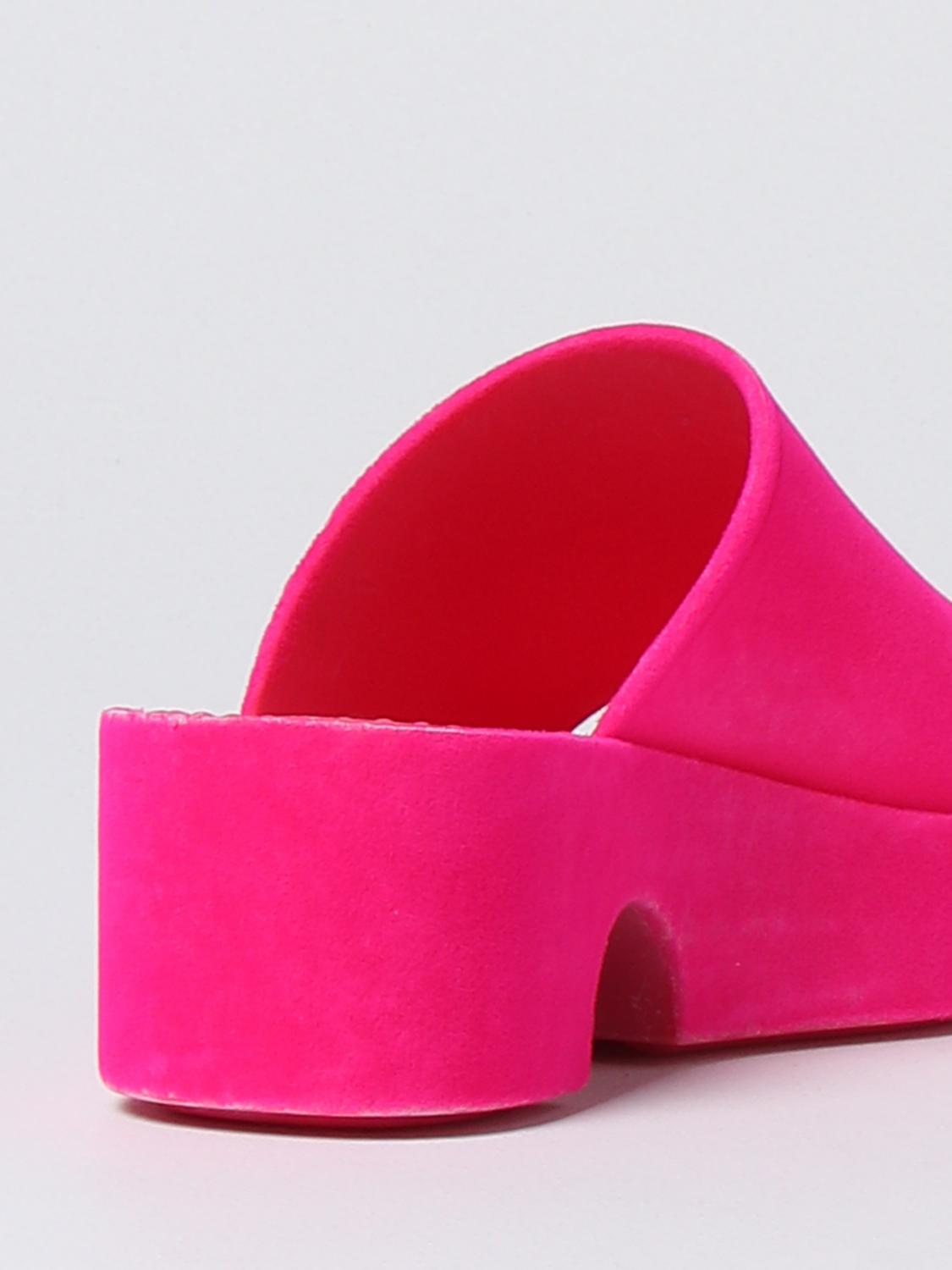 XOCOI SANDALI CON TACCO: Zoccolo Xocoi in tessuto floccato, Fuxia - Img 3