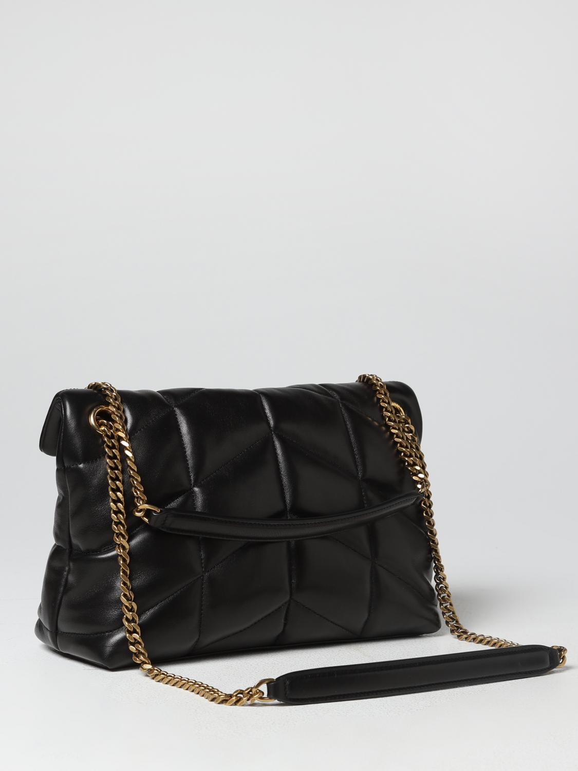 SAINT LAURENT BORSA A SPALLA: Borsa Puffer Toy Saint Laurent in pelle trapuntata, Nero - Img 2