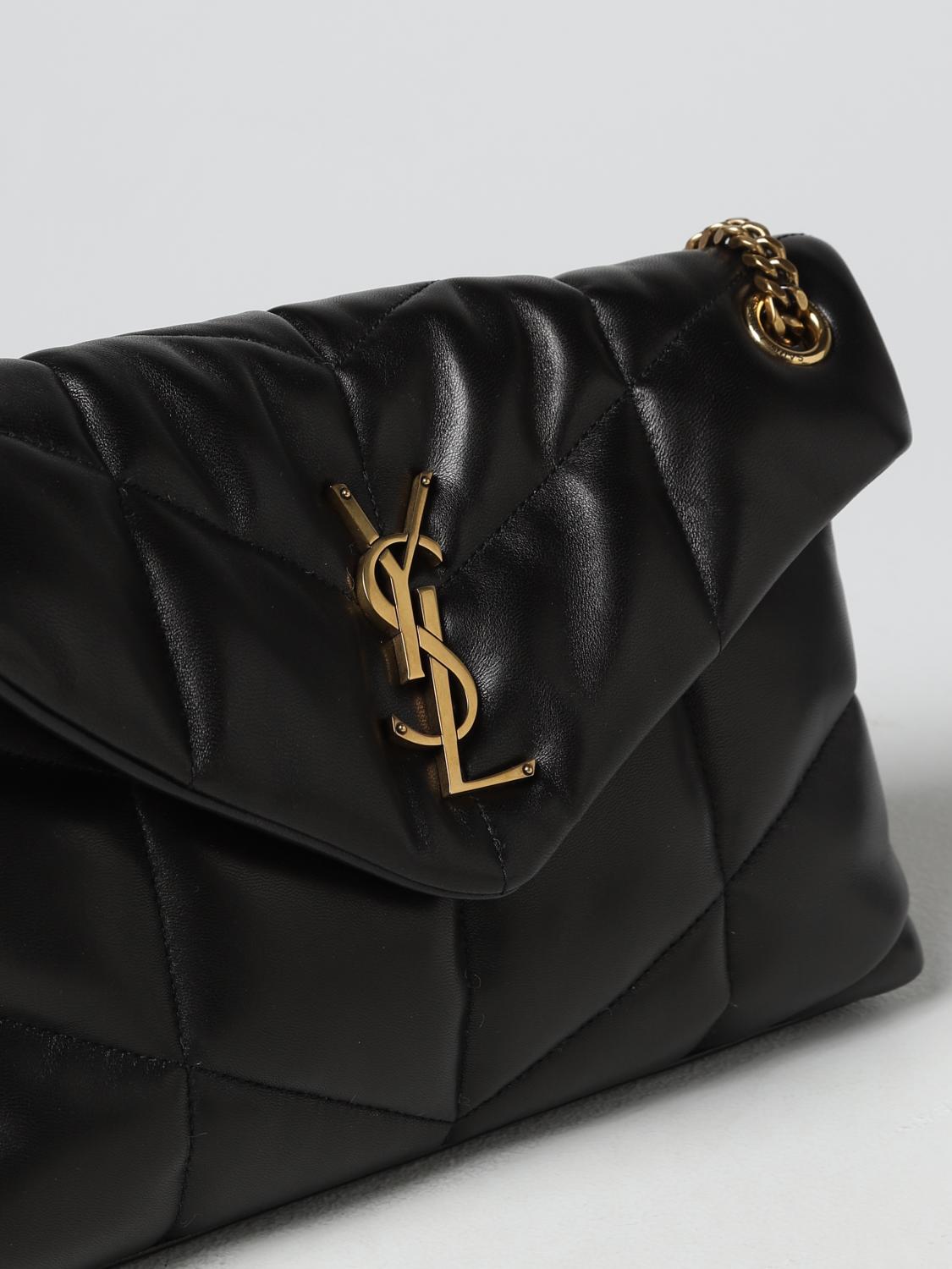 SAINT LAURENT BORSA A SPALLA: Borsa Puffer Toy Saint Laurent in pelle trapuntata, Nero - Img 3