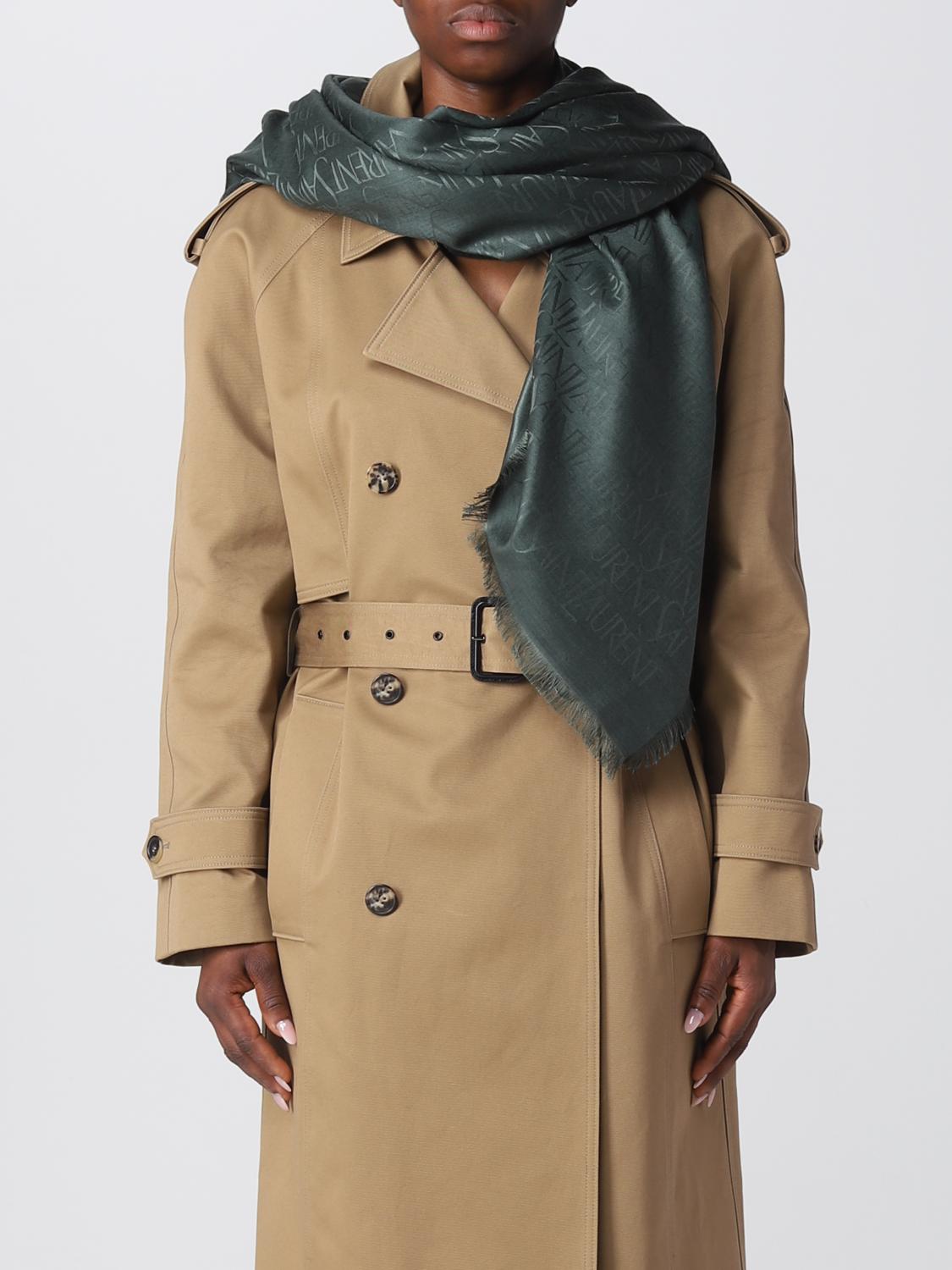 SAINT LAURENT FOULARD: Sciarpa Saint Laurent in seta e lana, Bottiglia - Img 2
