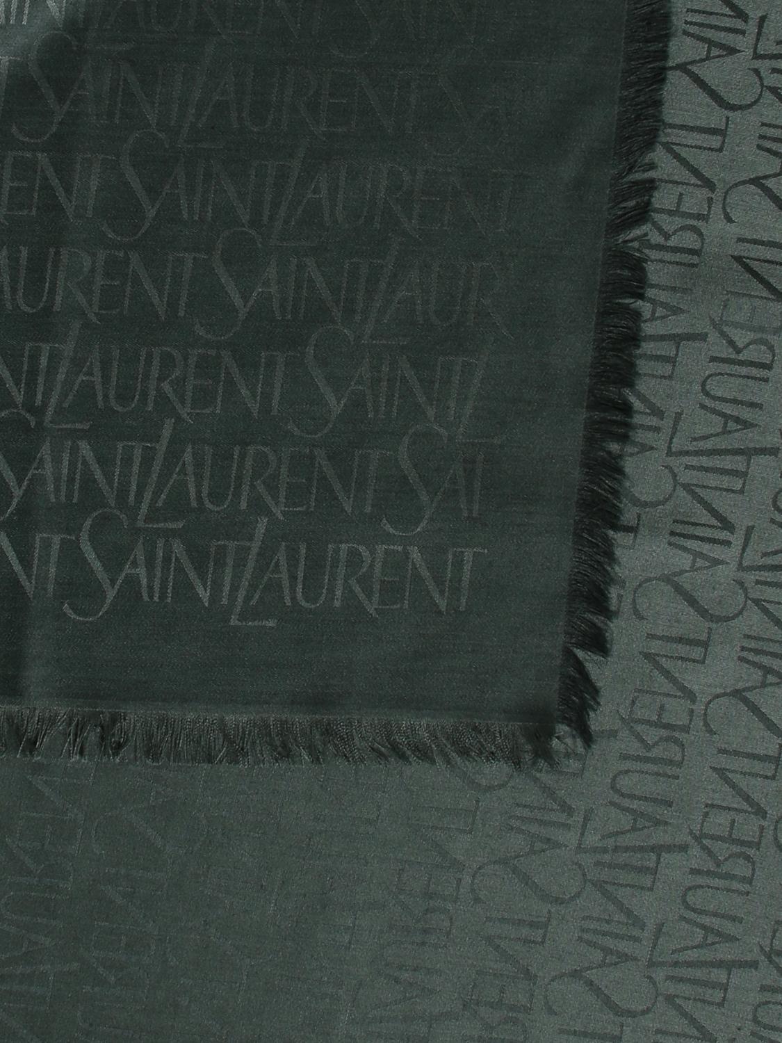 SAINT LAURENT FOULARD: Sciarpa Saint Laurent in seta e lana, Bottiglia - Img 3