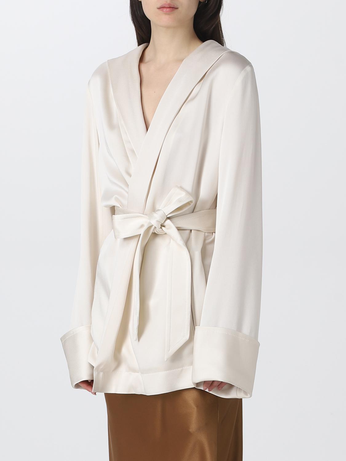 SAINT LAURENT GIACCA: Giacca Saint Laurent in misto viscosa, Panna - Img 4