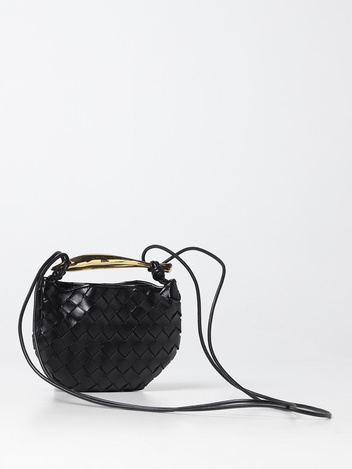 BOTTEGA VENETA BORSA A TRACOLLA: Borsa Sardine Bottega Veneta in pelle intrecciata, Nero - Img 2