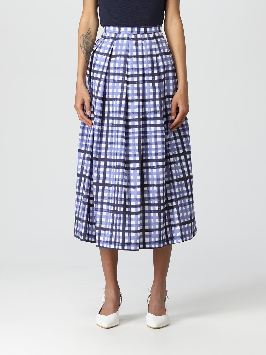 SEMICOUTURE GONNA: Pantalone Semicouture in cotone, Blue - Img 1