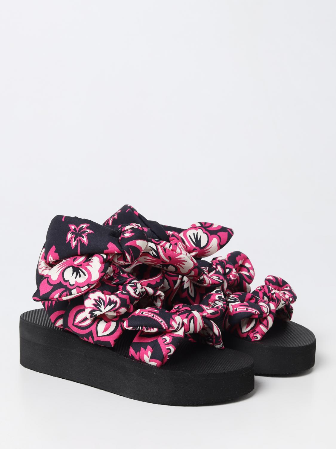 RED(V) SANDALI BASSO: Sandalo Knot Me Up Red(V) in taffetà, Fuxia - Img 2