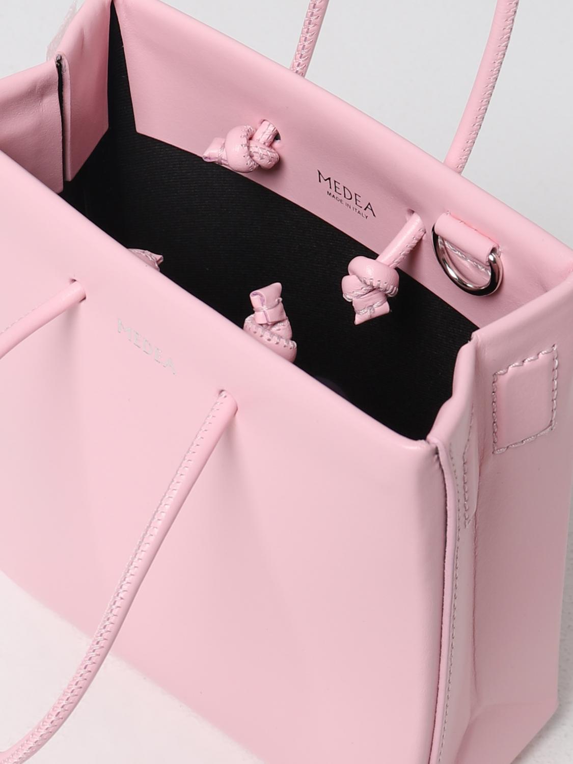 MEDEA BORSA MINI: Borsa Short Medea in pelle, Rosa - Img 4