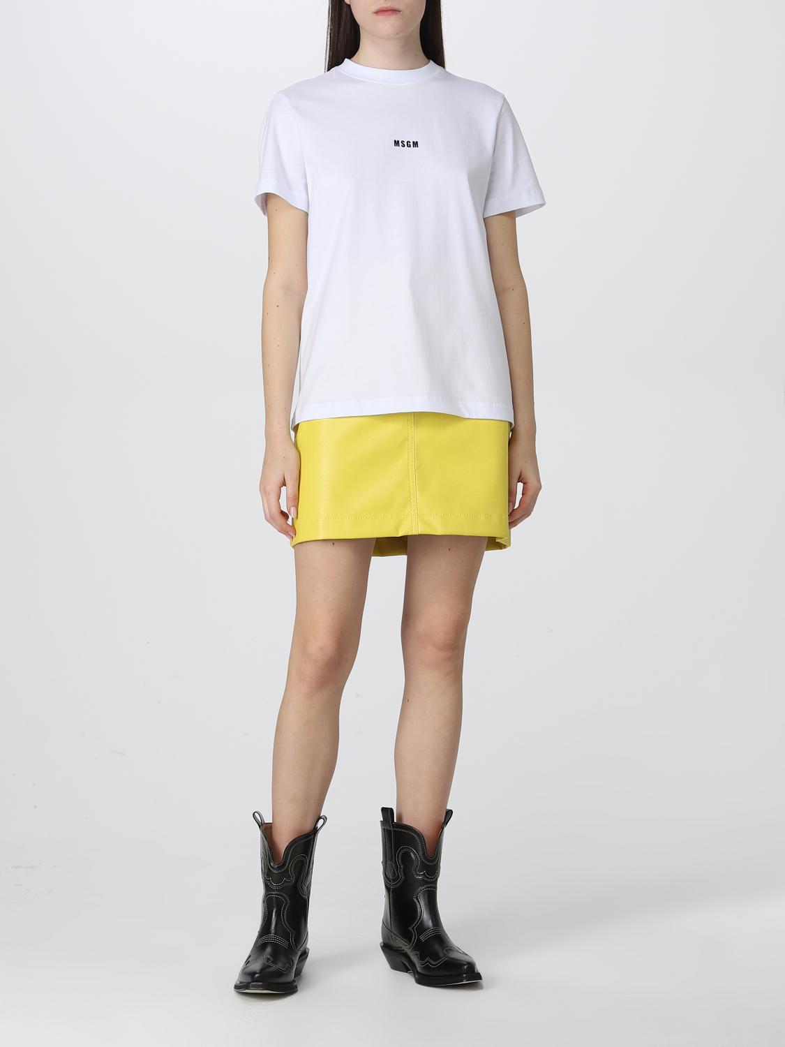 MSGM T-SHIRT: MSGM cotton t-shirt, White - Img 2