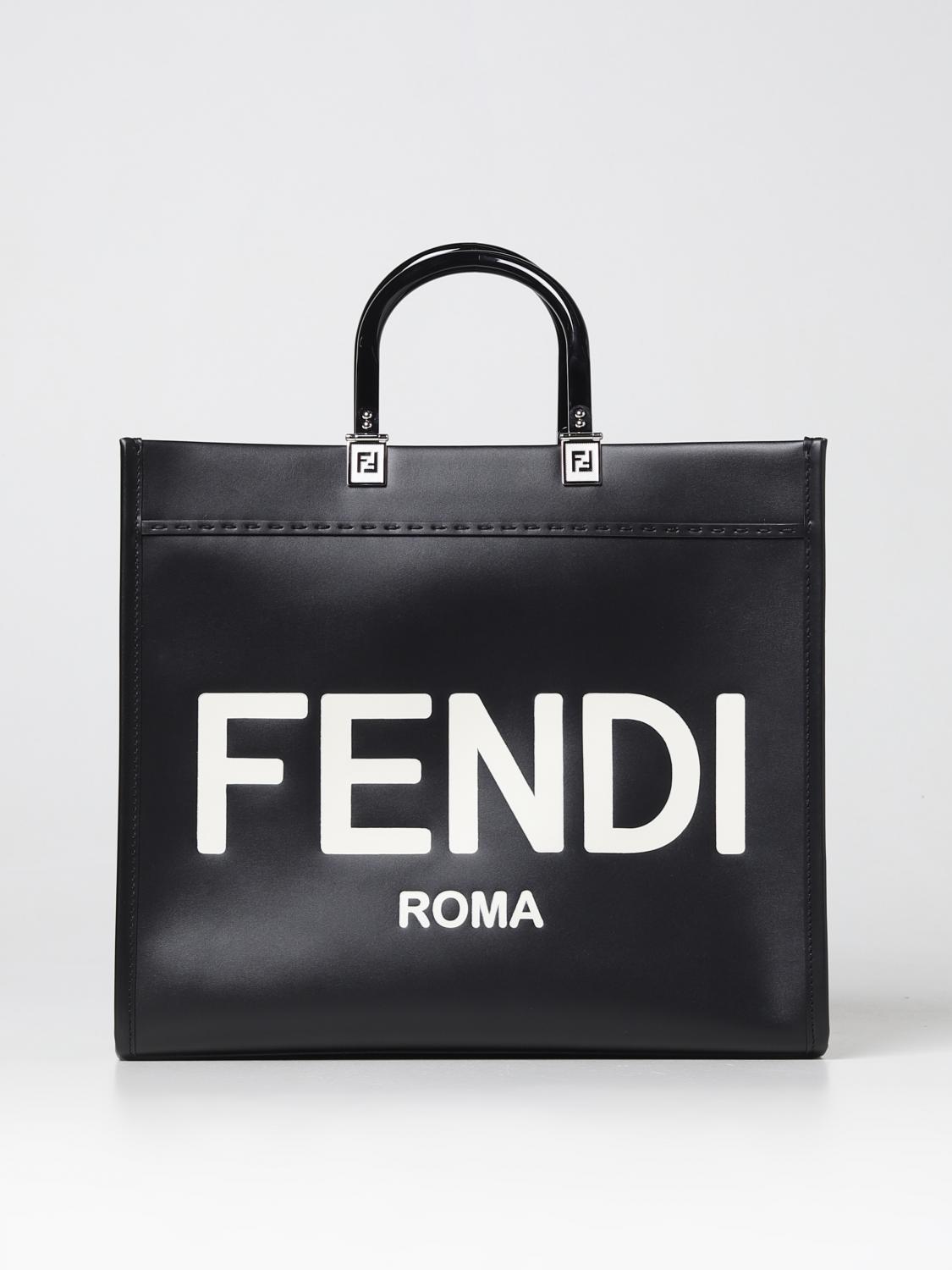 希少品✨FENDIビンテージ　ビジネスバッグ　トートバッグ　ライン　ロゴ Fendi Sunshine smooth leather bag - Black | 8BH386ABVL | GIGLIO.COM