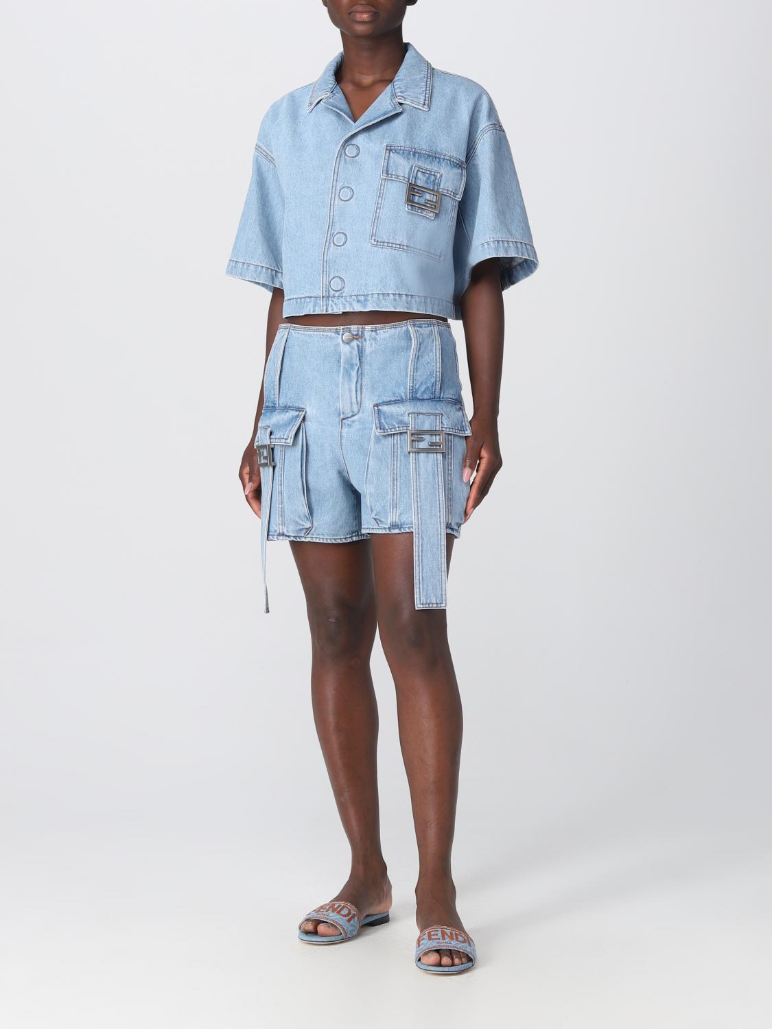 Fendi ショートパンツ レディース - アジュール | FLP792ANP1 | GIGLIO.COM