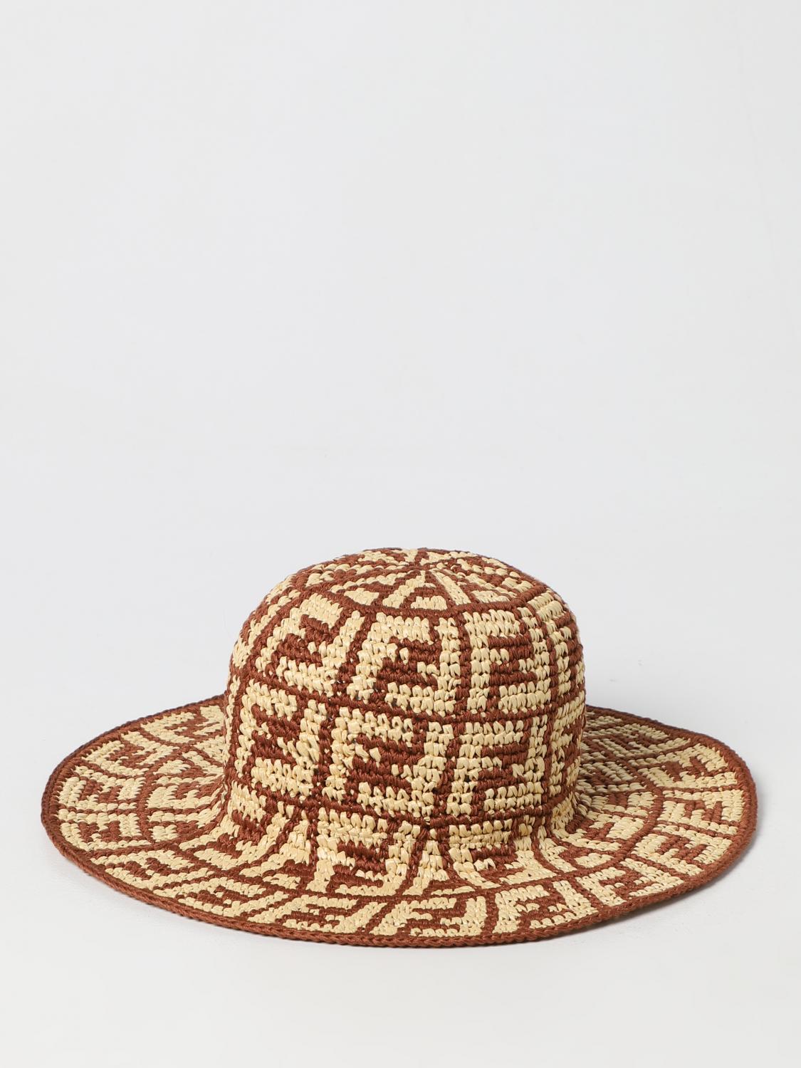 Fendi cotton and synthetic raffia hat - Leather | FXQ326APE8