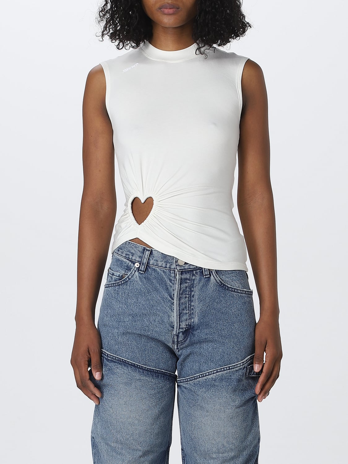 AMBUSH TOP: Top Ambush in tessuto sintetico, Bianco - Img 1