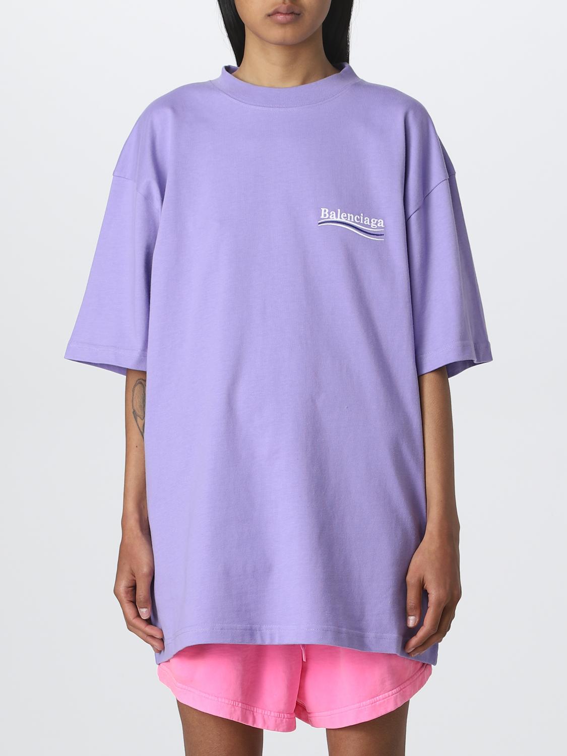 Balenciaga cotton t-shirt - Lilac | 641655 TKVJ1 | GIGLIO.COM