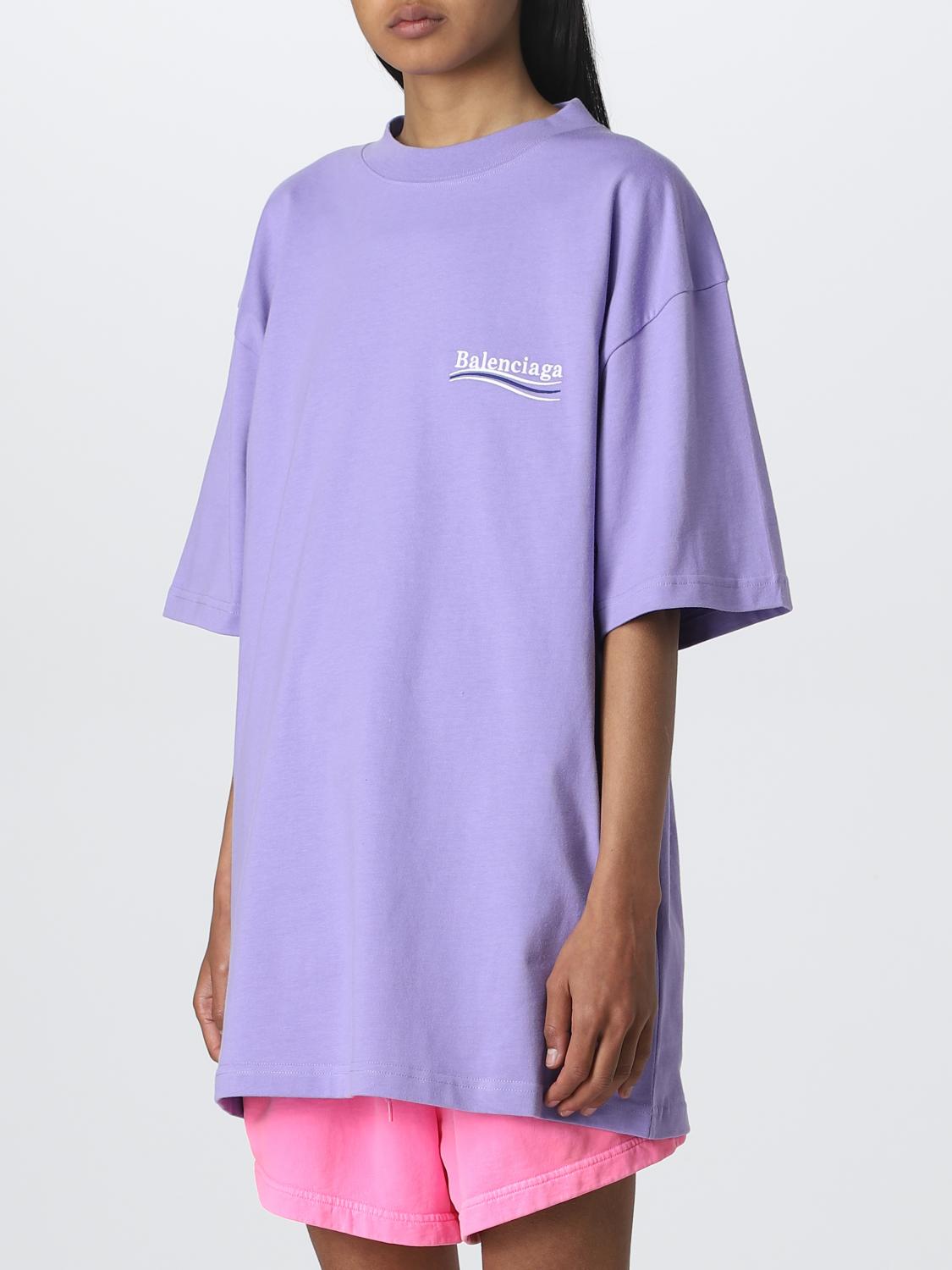 Balenciaga cotton t-shirt - Lilac | 641655 TKVJ1 | GIGLIO.COM