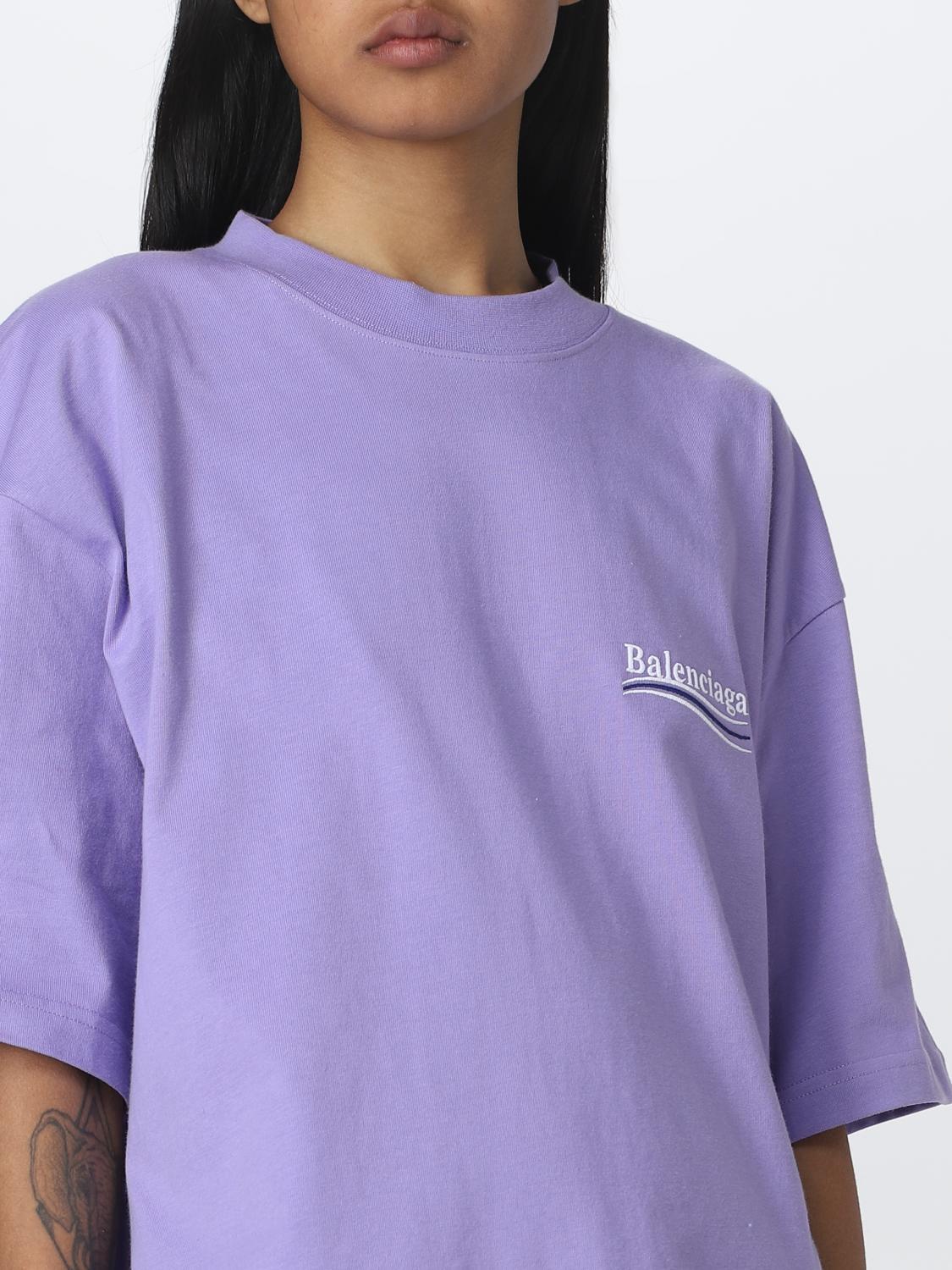 Balenciaga cotton t-shirt - Lilac | 641655 TKVJ1 | GIGLIO.COM