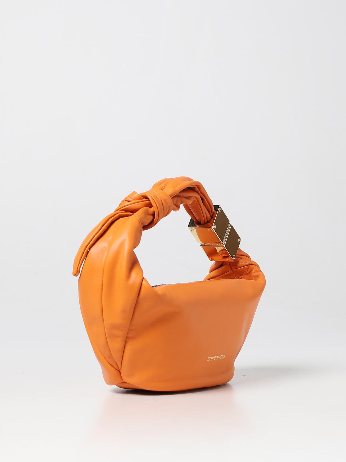 BORBONESE BORSA MINI: Borsa Domino Borbonese in nappa liscia, Arancione - Img 2