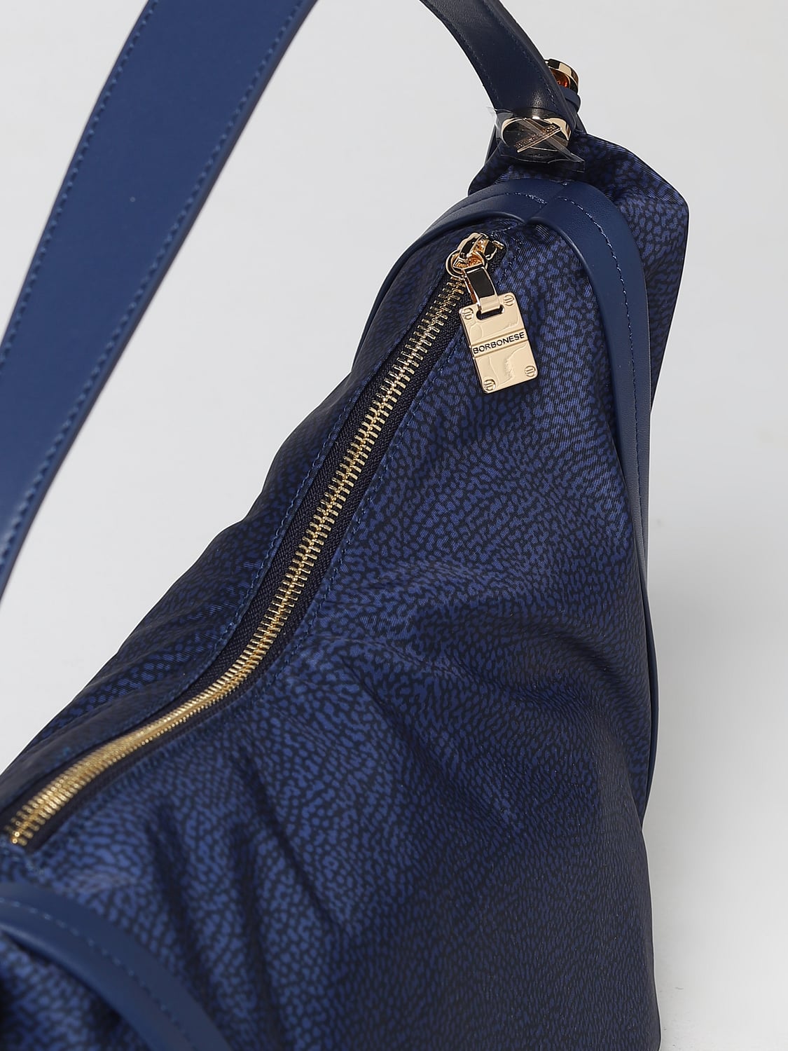 BORBONESE SCHULTERTASCHE: Schultertasche damen Borbonese, Blau - Img 3
