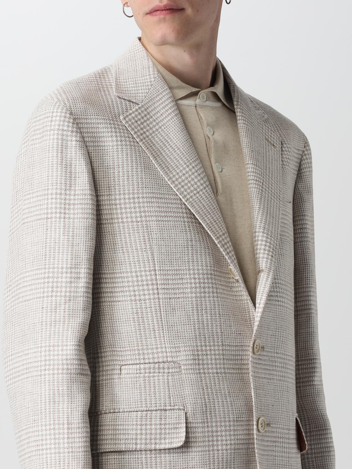 BRUNELLO CUCINELLI BLAZER: Blazer Brunello Cucinelli in misto lino, Sabbia - Img 5