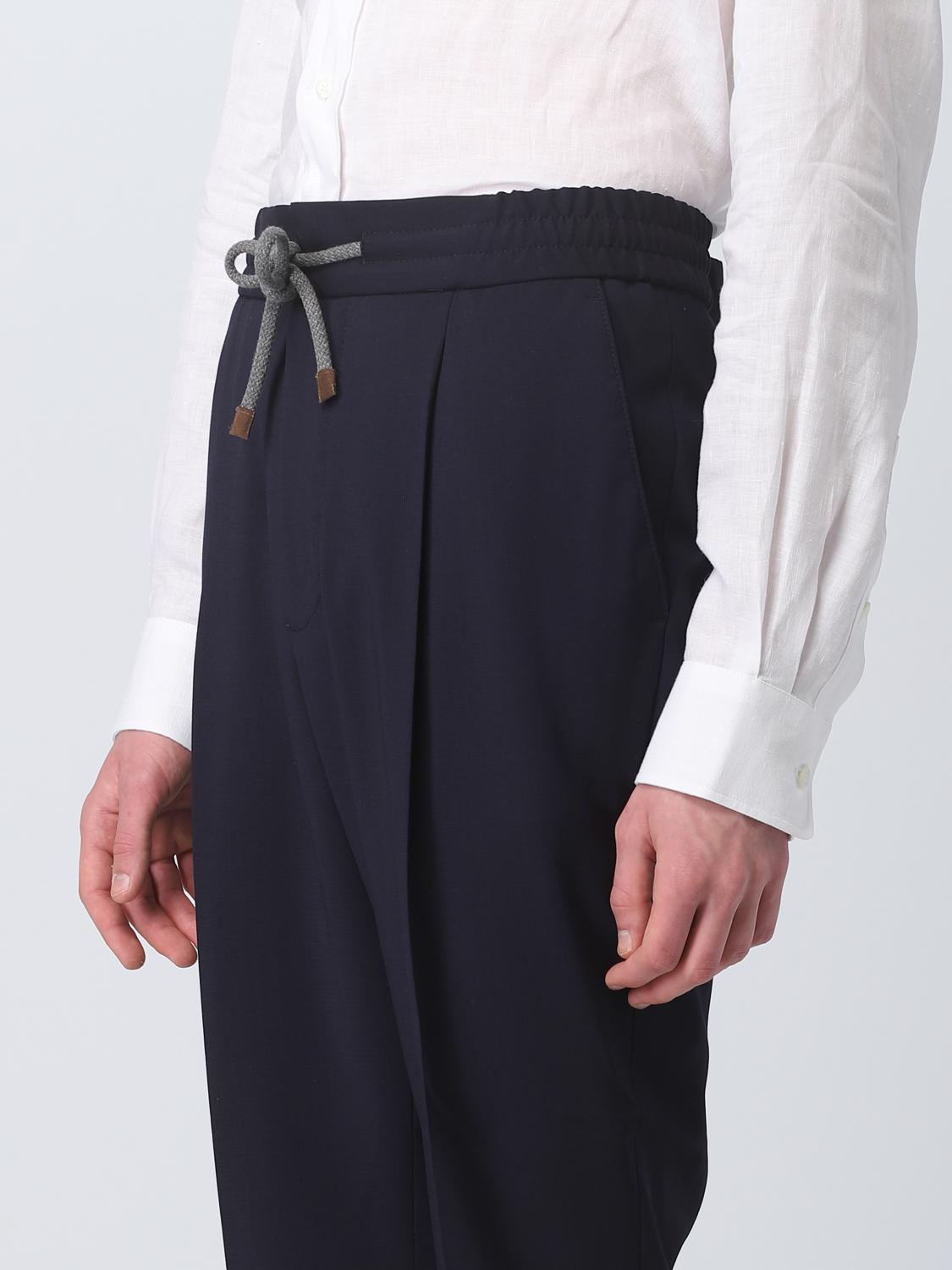 BRUNELLO CUCINELLI パンツ: パンツ メンズ Brunello Cucinelli, ネイビー - Img 3