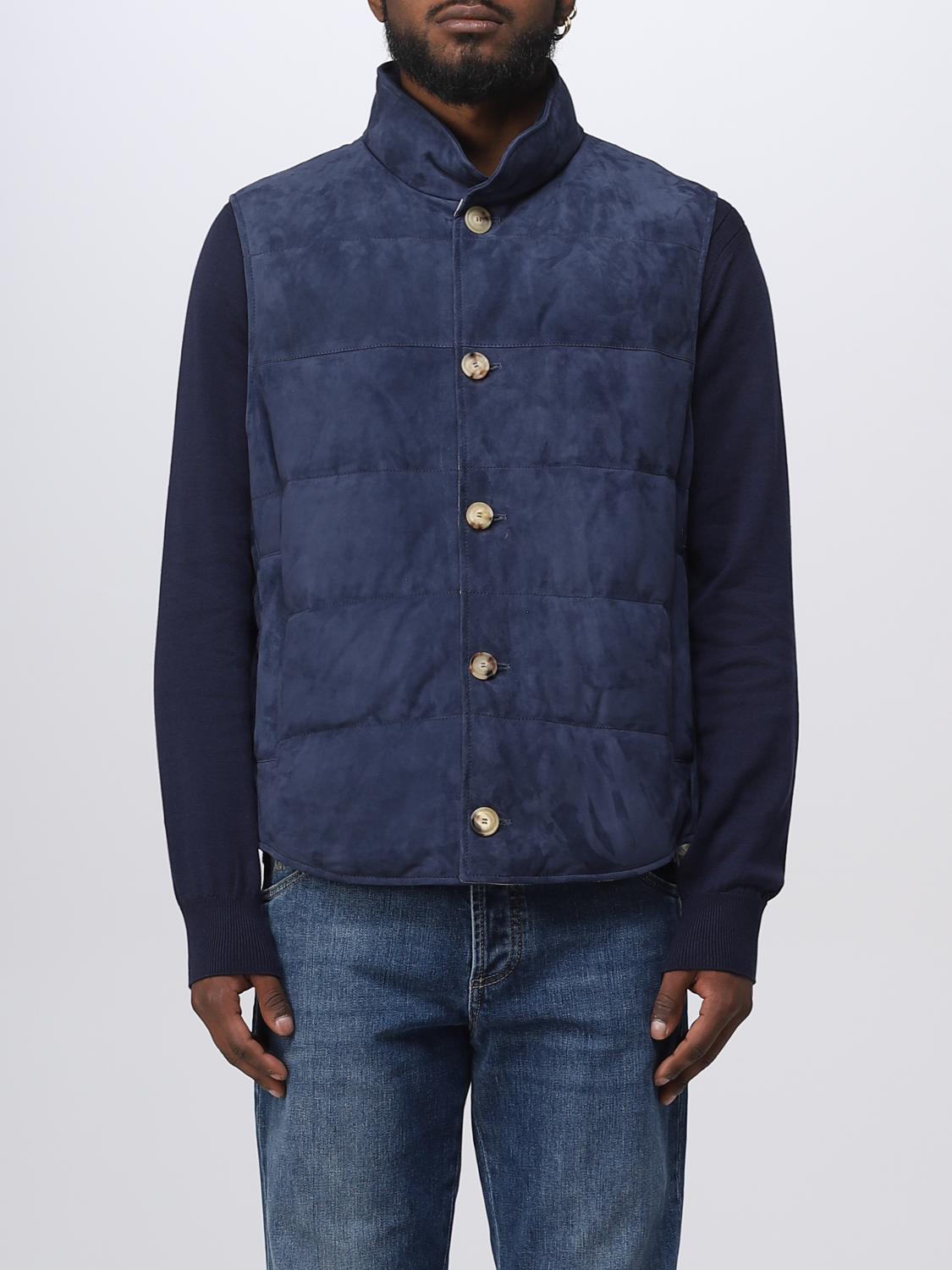 BRUNELLO CUCINELLI 西装马甲: 外套 男士 Brunello Cucinelli, 牛仔布 - Img 1