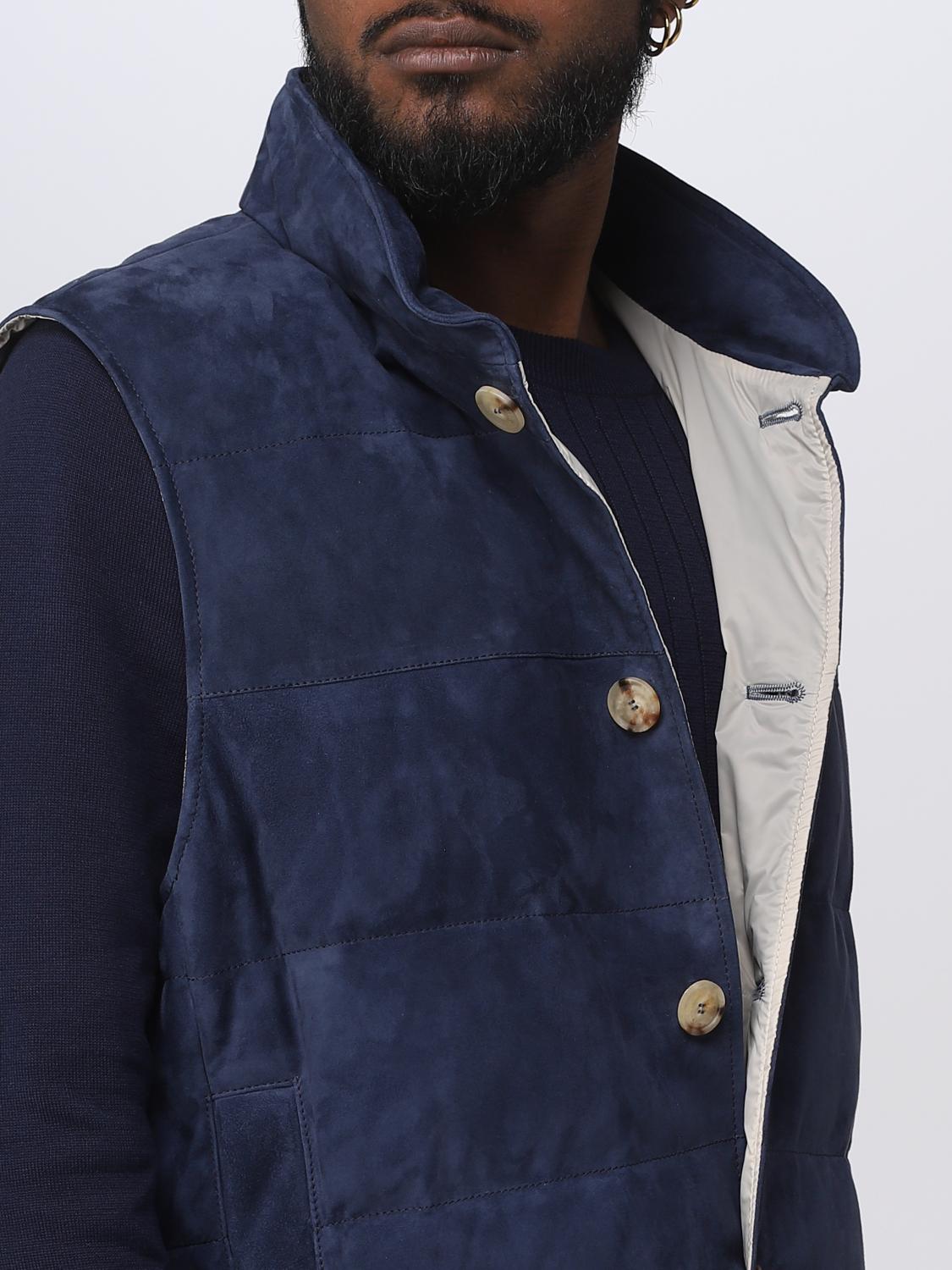 BRUNELLO CUCINELLI 西装马甲: 外套 男士 Brunello Cucinelli, 牛仔布 - Img 5