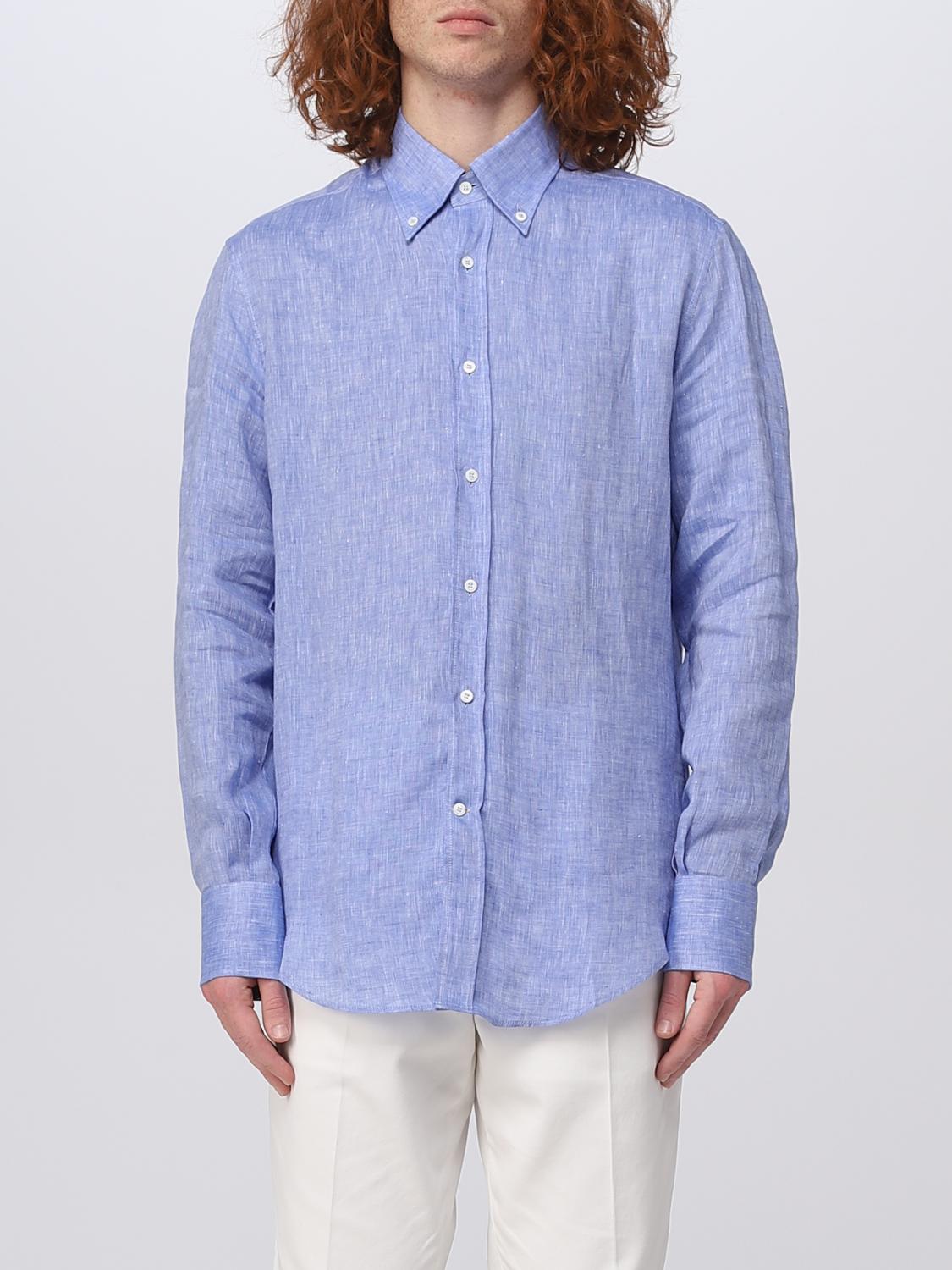 BRUNELLO CUCINELLI CAMICIA: Camicia Brunello Cucinelli in lino, Azzurro - Img 1