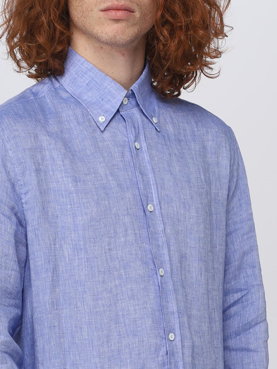 BRUNELLO CUCINELLI CAMICIA: Camicia Brunello Cucinelli in lino, Azzurro - Img 5