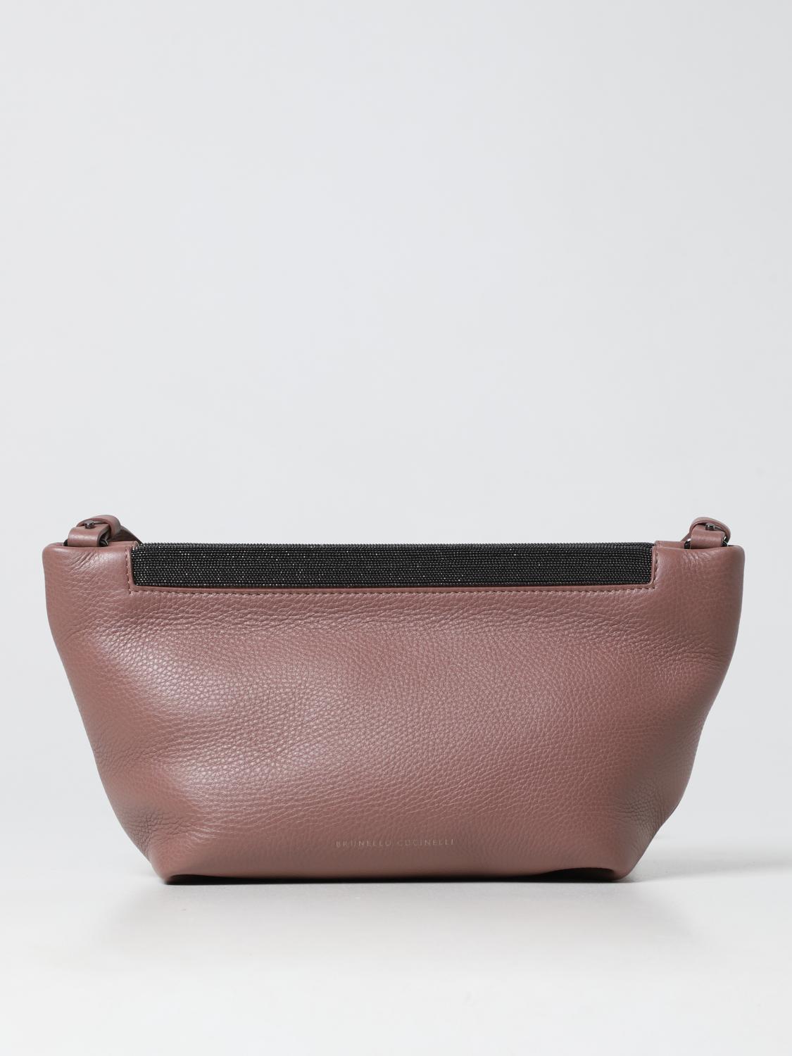BRUNELLO CUCINELLI BORSA A SPALLA: Borsa Soft Brunello Cucinelli in pelle, Lilla - Img 1