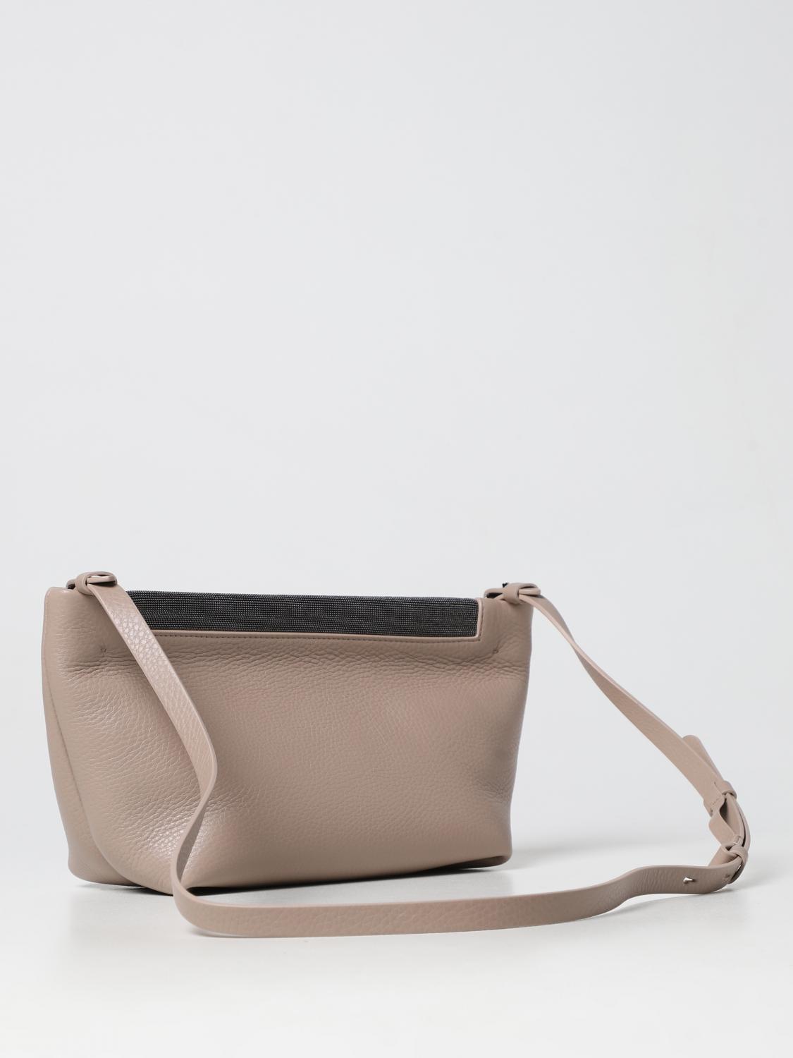 BRUNELLO CUCINELLI BORSA A SPALLA: Borsa Soft Brunello Cucinelli in pelle, Sabbia - Img 2