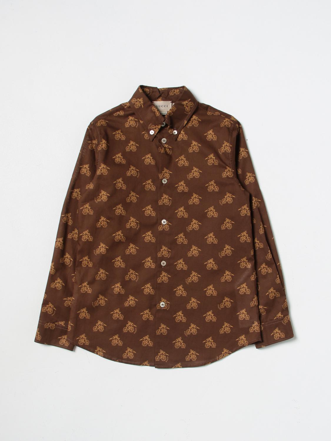 GUCCI CAMISA: Camisa niños Gucci, Marrón - Img 1