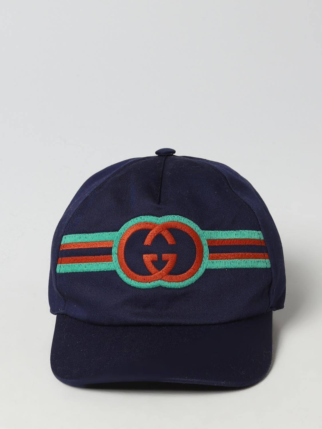 Gucci hat in cotton with embroidered GG monogram - Blue