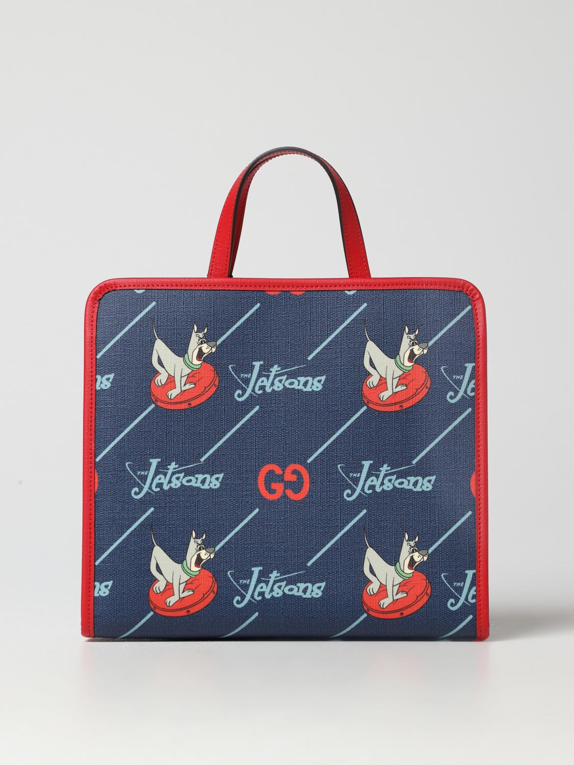 GUCCI BAG: The Jetsons© x Gucci bag in coated cotton with all-over print, Blue - Img 1