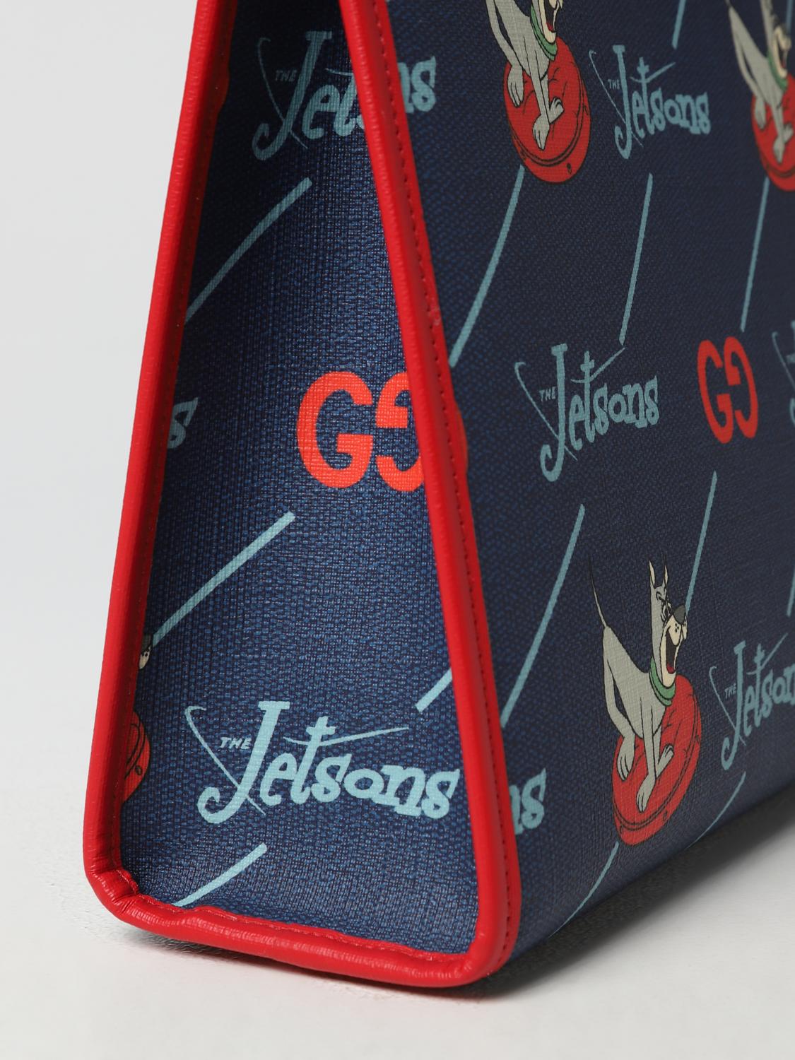 GUCCI BAG: The Jetsons© x Gucci bag in coated cotton with all-over print, Blue - Img 3