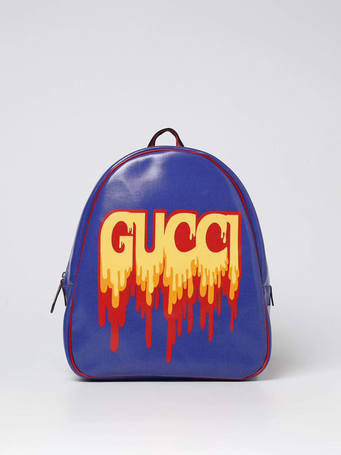 GUCCI DUFFEL BAG: Gucci Melting backpack in coated cotton, Blue - Img 1