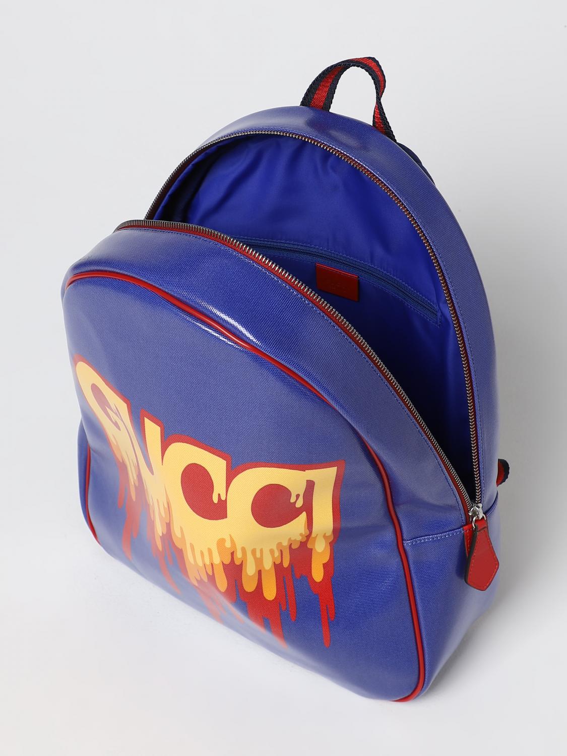 GUCCI DUFFEL BAG: Gucci Melting backpack in coated cotton, Blue - Img 4