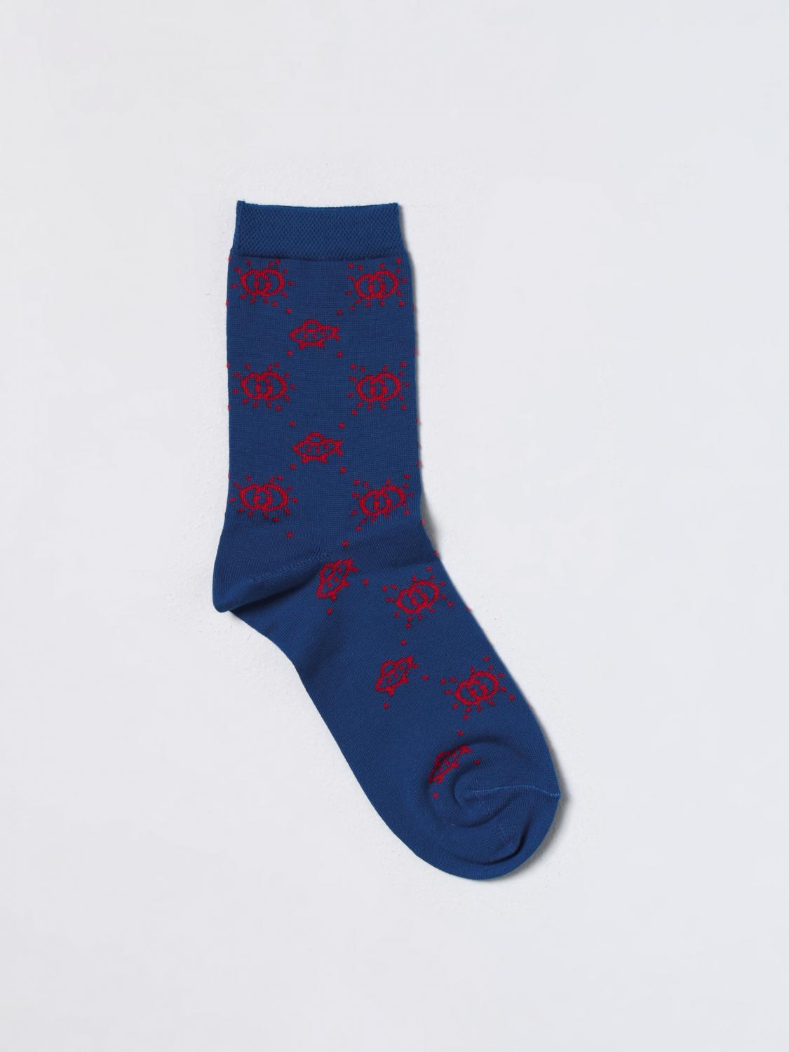 Gucci Ufologi socks in cotton with GG jacquard monogram - Blue Gucci Ufologi socks in cotton with GG jacquard monogram - Blue
