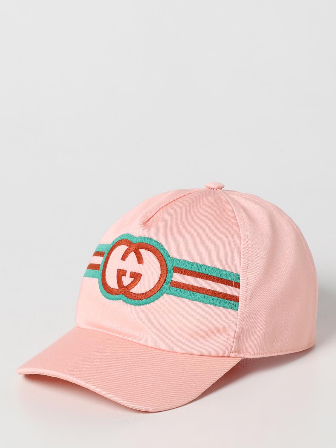 Gucci hat in cotton with embroidered GG monogram - Pink