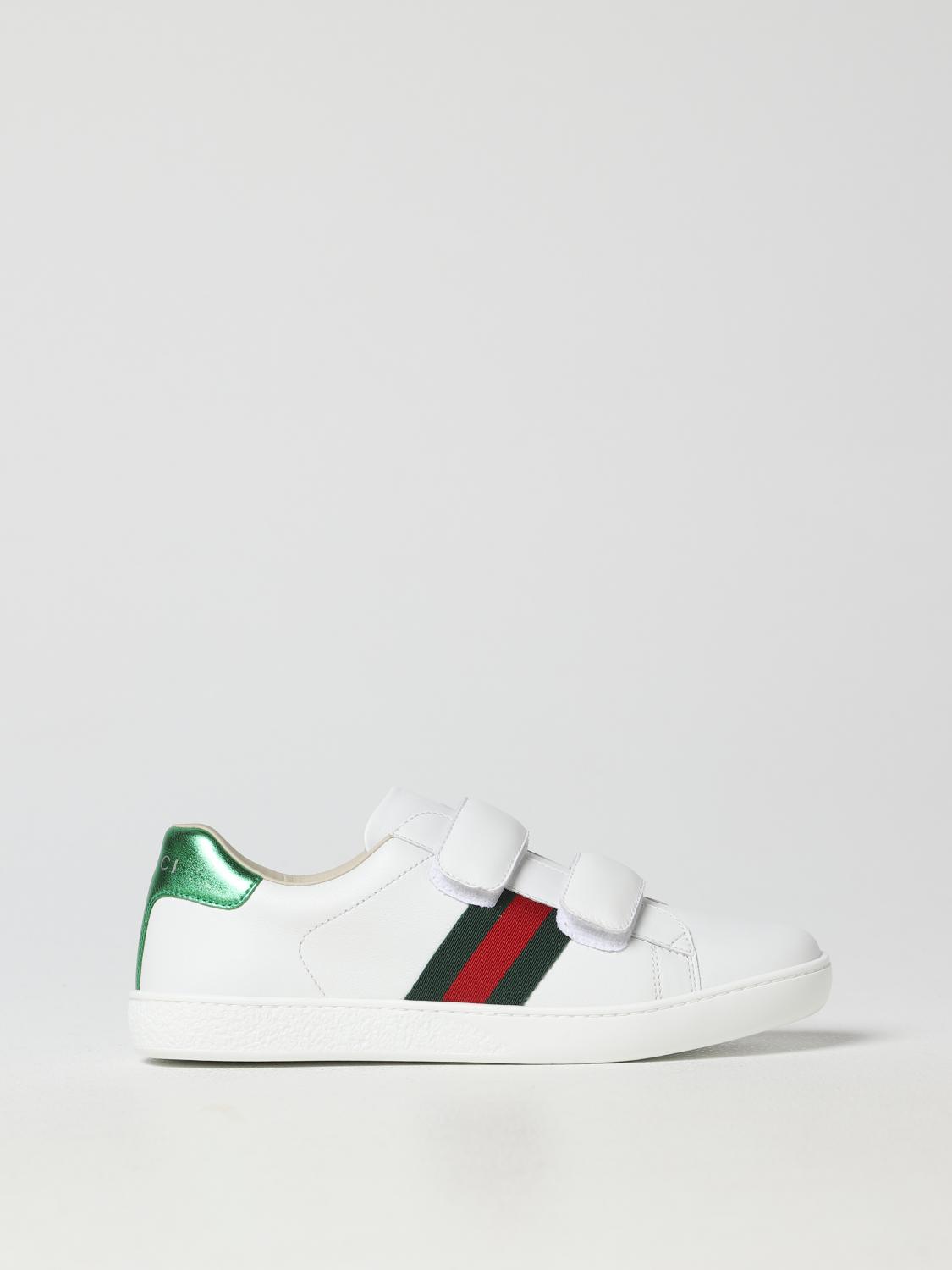 GUCCI SNEAKERS: Gucci leather sneakers, White - Img 1