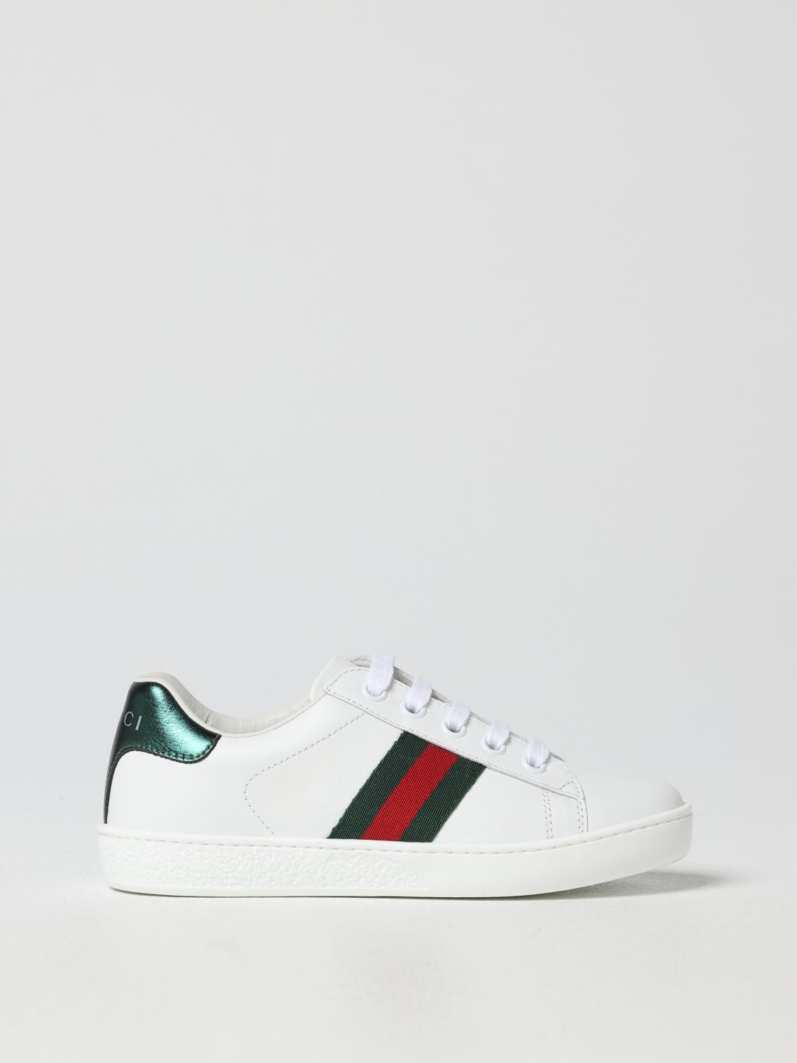 GUCCI leather sneakers White Gucci sneakers 433148CPWE0 online at GIGLIO.COM